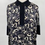 Rag and Bone X Liberty Silk Dress Floral Print Hidden Button V Neck Black Womens M Photo 2