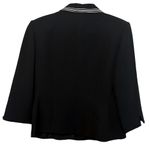 Vintage David Warren Petites Black White 3 Quarter Slit Sleeve Blazer Jacket 6P Photo 4