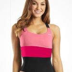 Nike  Women's V-Back Tankini Swimsuit Black & Pink Size small Brand New Photo 0