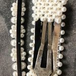 Two Piece Pearl Silver Barrette Hair Clip Set Photo 4