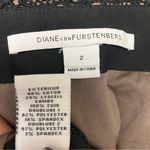 Diane Von Furstenberg  Black Lace Leather Trim Pencil Skirt Photo 6