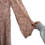 Reformation  Morris Smocked Mini Dress In Melody Light Pink Floral Print Photo 5