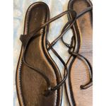 Vince Black Leather Square Toe Thong Strappy Flat Sandals Womens Size 8 Photo 2