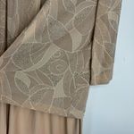 R & M Richards Maxi Gown Dress w Matching Jacket Sz 14 Metallic Gold Tan Photo 5