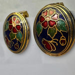 Vintage Cloisonné Floral Butterfly Enamel Clip Photo 2