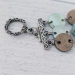 Green & Yellow Painted? Shell? Multi Row Bracelet Photo 8