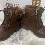 STQ Women's Combat Boots Lace up Ankle Booties moto boots Brown Size 6.5 Photo 1