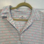Vineyard Vines  Size 8 Striped Neon Polka Dot Cotton Long Sleeve Popover Top Photo 3