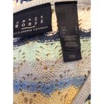 Crazy Horse Short Sleeve Crochet button Front Sweater Size Large L Womens Photo 3