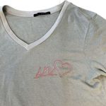 Wildfox  Grey V-Neck LS Lightweight Soft Rayon Sweatshirt Photo 2