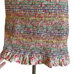 Storia  Floral Multicolor Smocked Bodycon Tie Strap Dress Size Large Ruffle Hem Photo 4