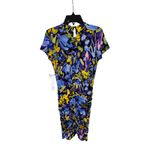 AQUA  Floral Print‎ Ruched Bodycon Mini Dress Short Sleeve XS Photo 6