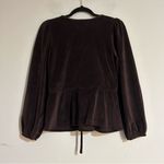 Madewell Corduroy Tie Front Faux Wrap Top Chocolate Brown Size XS Photo 7