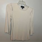 Premise  Cream Long Sleeve Top with Ruffle Detail Photo 2