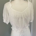 Free People  White Dorothy Puff Sleeve Cropped Top Milk Maid size XS Photo 0
