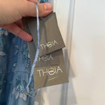 NWT $1095 Theia Blue Floral Sequin Sweetheart Cap Photo 8