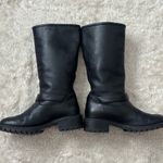 Fendi Rabbit Fur Lined Motorcycle Boot Moto Black Leather Gold Hardware Photo 3