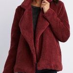 Charlotte Russe Dark Red Fuzzy Coat Photo 0