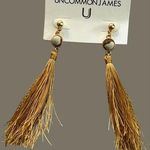 Uncommon James  Earrings Strawberry Fields Jasper Gold Tone Tassel NEW Photo 1
