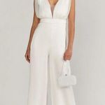 Aakaa  Ruffled Tulle Bodice White Jumpsuit Photo 0