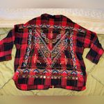 ZARA  beaded flannel women's plaid button-up shirt Photo 4
