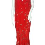 Lulus  Women’s Fondest‎ Desires Maxi Dress Red Floral Print Ruffled Size XL Photo 0