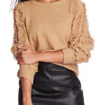1. State  Fringe Sleeve Sweater Top, Size Small (4-6), Tan, Wild Oak, Cozy, NWT Photo 0