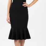 Chiara Boni La Petite Robe Black V Neck Mermaid Hem Cocktail Dress Size 6 Photo 0