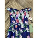 My Michelle  Womens  junior Size 1 Formal Dress, Long, Floral, Blue  Lined Flute Photo 3