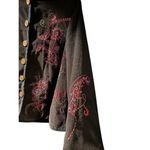 White Stag  M Vintage 90's Boho Corduroy Multi Paisley Floral Embroidered Jacket Photo 4