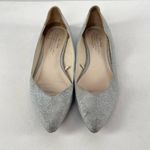 ZARA ‎ Glitter Slip On Point Toe Ballet Flats in Silver Size 38 or 7.5 Photo 1