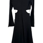 Likely NWT Eila Dress Black Textured Cutout Ring Deep V Midi A-Line Cocktail 6 Photo 11