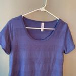LuLaRoe  Classic T T-Shirt Solid Blue Gray Textured Photo 3