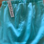 For Love & Lemons Aqua Satin Marie Mini Skirt Photo 4