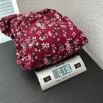 Dual Nature Red Floral Mock Neck Long Sleeve Ruched Midi Dress Size Large Photo 13