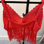 POL Orange Red Embellished Crop Camisole Photo 4