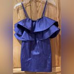 ZARA  Ruffled Ruffle‎ Metallic Thread Mini Cocktail Dress in Purple Size Small Photo 11