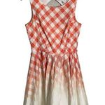LC Lauren Conrad  Plaid Gingham Pleated Fit Flare Sleeveless Dress 6 Open Back Photo 0