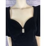 1980’s Cachet by Bari Protas Black Velvet Sweetheart puffy sleeve Dress medium Photo 4