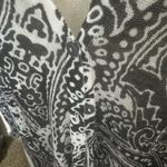 Chico's  Sz 2/L Linen Cardigan Sweater Sheer Black/ White Paisley Lightweight Photo 3