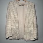 ZARA WOMAN ECRU LONG FANTASY LONGLINE BOUCLE BLAZER COAT JACKET Small Photo 0