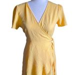 Sadie and Sage -YELLOW WRAP DRESS-SIZE SMALL Gorgeous yellow wrap dress, excellent condition, 100% rayon, excellent condition  Measurements: Bust: armpit to armpit 17 inches  Length: shoulder seam to bottom 30 inches  Photo 2