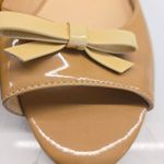 Kate Spade Nude Patent Leather Bow Wedges Flats Size 9.5 Photo 2