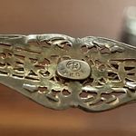 Vintage 12K Gold Filled Filigree Bar Rope Chain Bracelet with Center Diamond Photo 1