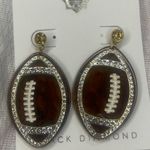 Game day football earrings with diamond accents Brown Photo 0