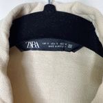 ZARA Women's Safari Shirt Size Small Linen Oversized Tan Long Sleeve Button Up Photo 6