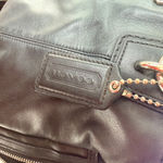 Coach Vintage  Black Gallery Leather Tote F19252 Purse Silver East West bag Photo 11