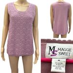 Vintage Cotton Maggie Sweet Sleeveless Knit Scalloped Scoop Neck Top Womens M Pink Size M Photo 1