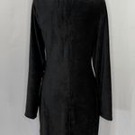 Dual Nature New  Keyhole Rib Velour Dress Mock Neck Long Sleeve Mini Black Photo 8