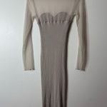 ZARA  COMBINATION TULLE bodycon DRESS GRAY MINK medium Photo 4